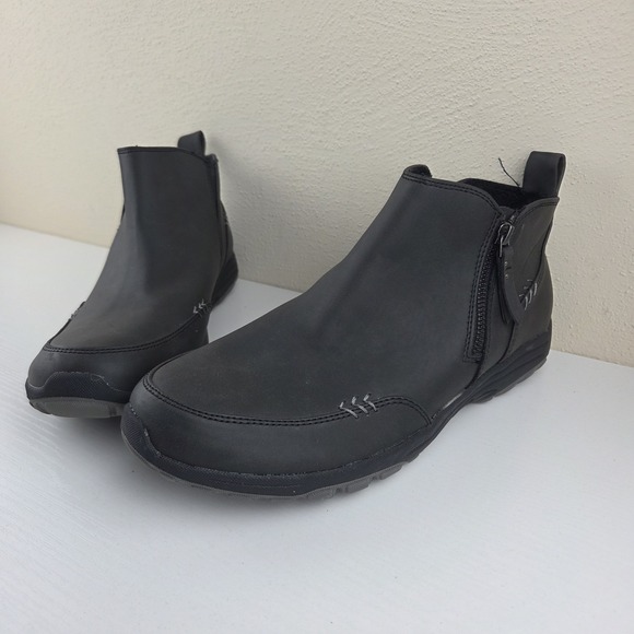 Skechers Vegan Reggae Fest 2.0 Zip On Ankle Boots Shoes Black Gray Women's 11 - Picture 2 of 14
